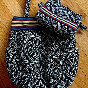 Vera Bradley tote bag and makeup bag